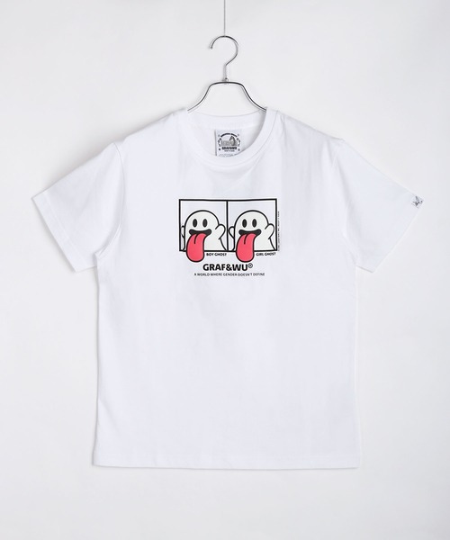GRAF&WU(グラフアンドユー)の「GRAF&WU グラフアンドウー ゴーストプリント 半袖Tシャツ オーバーサイズ(Tシャツ/カットソー・メンズ・ホワイト/ブラック・XL/M/L)」の6枚目の写真