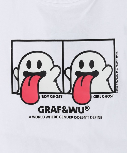 GRAF&WU(グラフアンドユー)の「GRAF&WU グラフアンドウー ゴーストプリント 半袖Tシャツ オーバーサイズ(Tシャツ/カットソー・メンズ・ホワイト/ブラック・XL/M/L)」の9枚目の写真