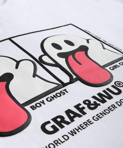GRAF&WU(グラフアンドユー)の「GRAF&WU グラフアンドウー ゴーストプリント 半袖Tシャツ オーバーサイズ(Tシャツ/カットソー・メンズ・ホワイト/ブラック・XL/M/L)」の16枚目の写真