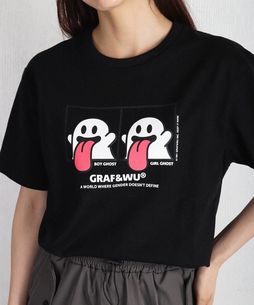 GRAF&WU(グラフアンドユー)の「GRAF&WU グラフアンドウー ゴーストプリント 半袖Tシャツ オーバーサイズ(Tシャツ/カットソー・メンズ・ホワイト/ブラック・XL/M/L)」の22枚目の写真