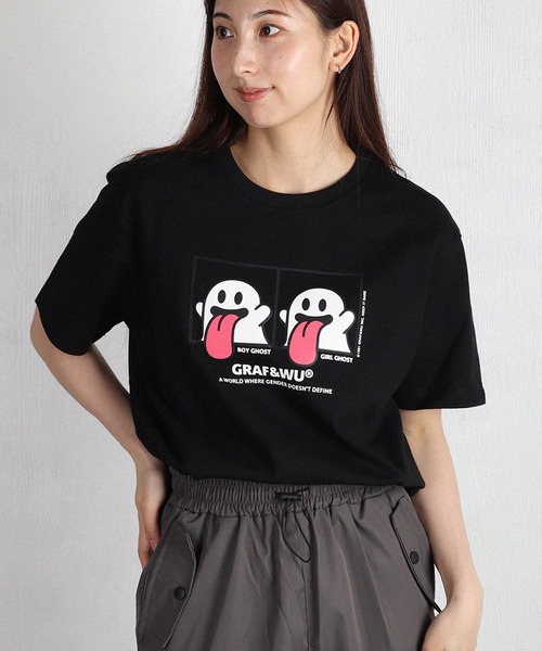 GRAF&WU(グラフアンドユー)の「GRAF&WU グラフアンドウー ゴーストプリント 半袖Tシャツ オーバーサイズ(Tシャツ/カットソー・メンズ・ホワイト/ブラック・XL/M/L)」の21枚目の写真