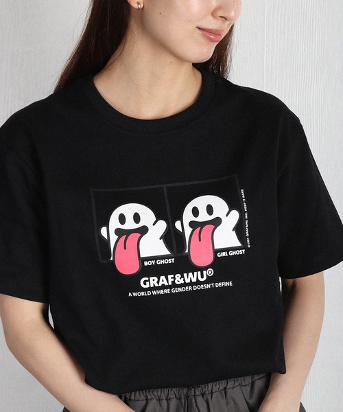 GRAF&WU(グラフアンドユー)の「GRAF&WU グラフアンドウー ゴーストプリント 半袖Tシャツ オーバーサイズ(Tシャツ/カットソー・メンズ・ホワイト/ブラック・XL/M/L)」の20枚目の写真
