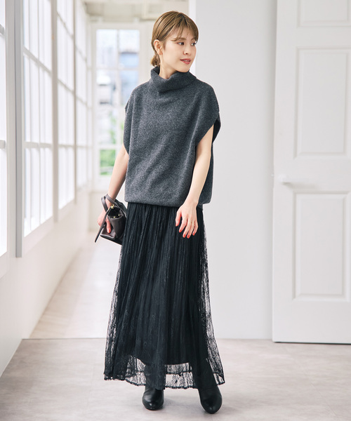 Spick & Span(スピックアンドスパン)の「《一部店舗+WEB限定》2WAYレースギャザースカート(スカート・レディース・ブラック/ホワイト・36/38)」の18枚目の写真