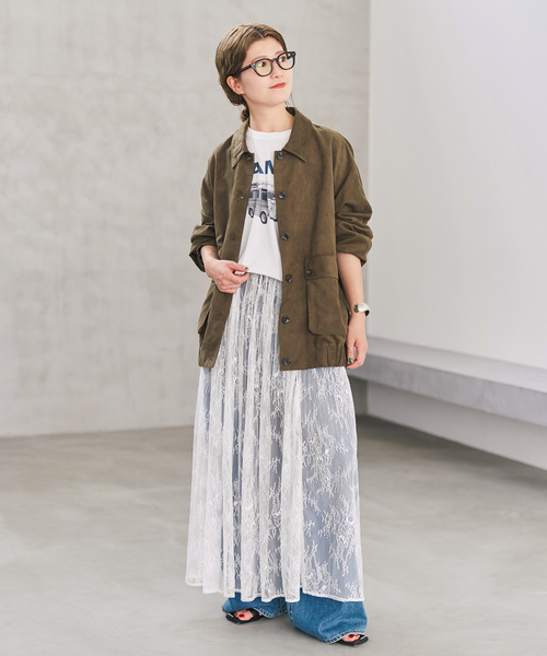 Spick & Span(スピックアンドスパン)の「《一部店舗+WEB限定》2WAYレースギャザースカート(スカート・レディース・ブラック/ホワイト・36/38)」の21枚目の写真