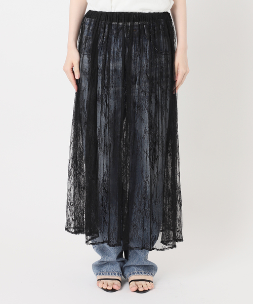 Spick & Span(スピックアンドスパン)の「《一部店舗+WEB限定》2WAYレースギャザースカート(スカート・レディース・ブラック/ホワイト・36/38)」の7枚目の写真