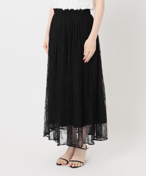 Spick & Span(スピックアンドスパン)の「《一部店舗+WEB限定》2WAYレースギャザースカート(スカート・レディース・ブラック/ホワイト・36/38)」の16枚目の写真
