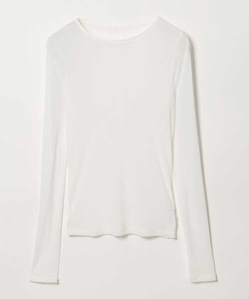 EMMEL REFINES(エメルリファインズ)の「<EMMEL REFINES>EM ソフトチュール シアー クルーネック カットソー(Tシャツ/カットソー・レディース・ホワイト/ライラック/ブラック・FREE)」の2枚目の写真
