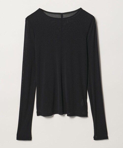 EMMEL REFINES(エメルリファインズ)の「<EMMEL REFINES>EM ソフトチュール シアー クルーネック カットソー(Tシャツ/カットソー・レディース・ホワイト/ライラック/ブラック・FREE)」の3枚目の写真