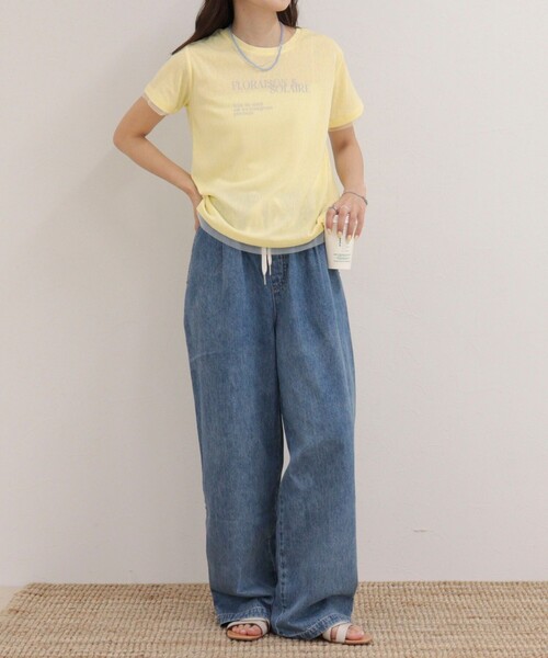 fredy emue(フレディエミュ)の「シアーレイヤードTシャツ(Tシャツ/カットソー・レディース・オフホワイト/イエロー/チャコールグレー・38)」の19枚目の写真