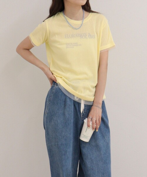 fredy emue(フレディエミュ)の「シアーレイヤードTシャツ(Tシャツ/カットソー・レディース・オフホワイト/イエロー/チャコールグレー・38)」の20枚目の写真