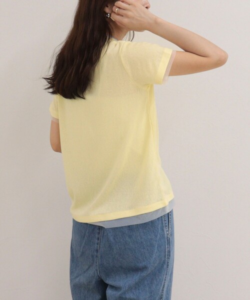 fredy emue(フレディエミュ)の「シアーレイヤードTシャツ(Tシャツ/カットソー・レディース・オフホワイト/イエロー/チャコールグレー・38)」の22枚目の写真