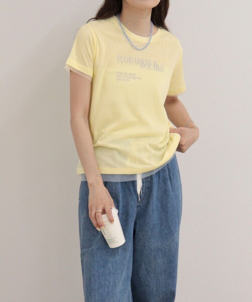 fredy emue(フレディエミュ)の「シアーレイヤードTシャツ(Tシャツ/カットソー・レディース・オフホワイト/イエロー/チャコールグレー・38)」の15枚目の写真