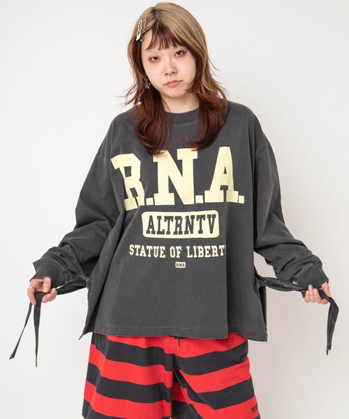 RNA(アールエヌエー)の「M2743 RNAロゴピグメントT(Tシャツ/カットソー・レディース・スミクロ/パープル/ピンク・MEDIUM)」の4枚目の写真