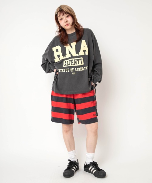 RNA(アールエヌエー)の「M2743 RNAロゴピグメントT(Tシャツ/カットソー・レディース・スミクロ/パープル/ピンク・MEDIUM)」の11枚目の写真