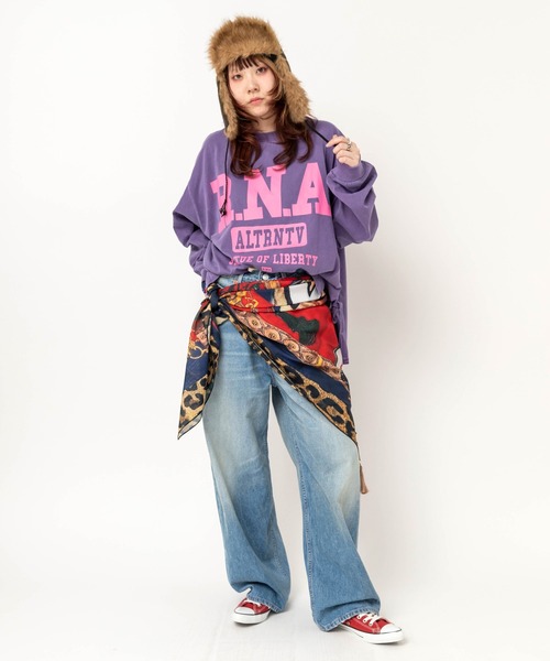 RNA(アールエヌエー)の「M2743 RNAロゴピグメントT(Tシャツ/カットソー・レディース・スミクロ/パープル/ピンク・MEDIUM)」の16枚目の写真
