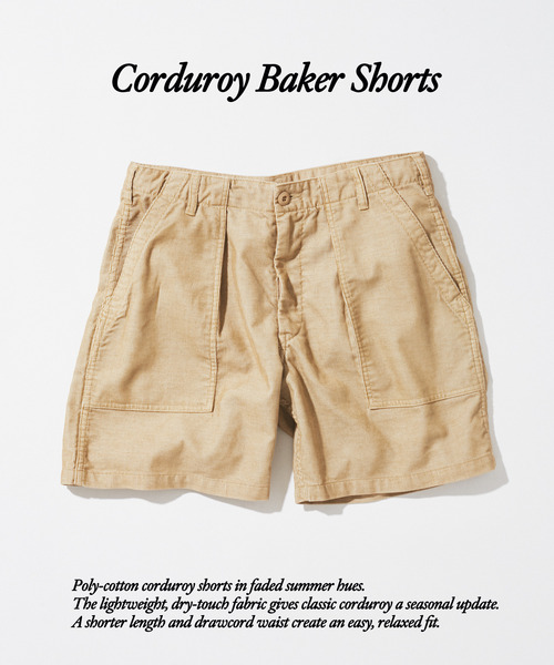 JOURNAL STANDARD(ジャーナルスタンダード)の「ポリ コットン コーデュロイ ベイカー ショーツ(その他パンツ・メンズ・ブラック/ベージュ/カーキ/ピンク/ブルー・MEDIUM/LARGE)」の1枚目の写真