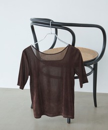 Andemiu | シアーベロア5分袖カットソー/1043814(Tシャツ/カットソー)