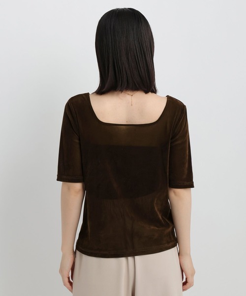 Andemiu(アンデミュウ)の「シアーベロア5分袖カットソー/1043814(Tシャツ/カットソー・レディース・オフホワイト/ブラウン/チャコールグレー・FREE)」の20枚目の写真