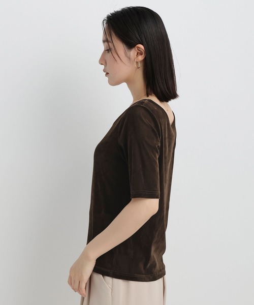 Andemiu(アンデミュウ)の「シアーベロア5分袖カットソー/1043814(Tシャツ/カットソー・レディース・オフホワイト/ブラウン/チャコールグレー・FREE)」の22枚目の写真