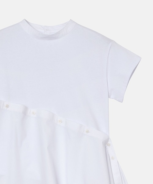 LE CIEL BLEU（ルシェルブルー）の「アシンメトリックヘムトップ / Asymmetric Hem Top（Tシャツ/カットソー・レディース・ブラック/オフホワイト・36/38）」の11枚目の写真