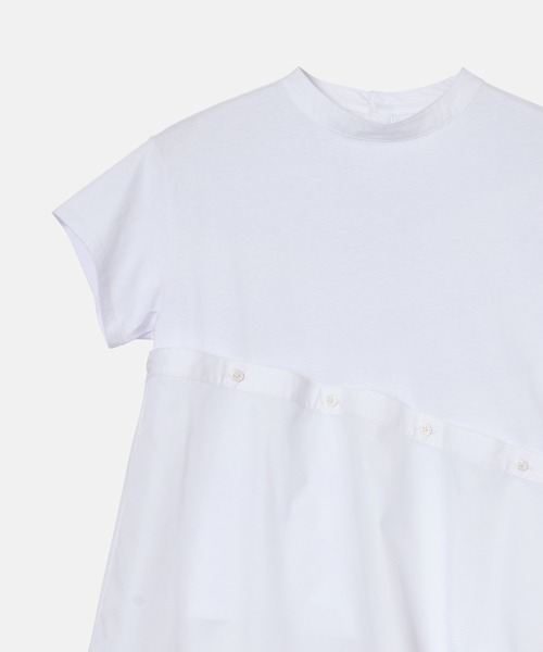LE CIEL BLEU（ルシェルブルー）の「アシンメトリックヘムトップ / Asymmetric Hem Top（Tシャツ/カットソー・レディース・ブラック/オフホワイト・36/38）」の10枚目の写真