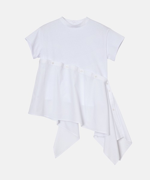 LE CIEL BLEU（ルシェルブルー）の「アシンメトリックヘムトップ / Asymmetric Hem Top（Tシャツ/カットソー・レディース・ブラック/オフホワイト・36/38）」の9枚目の写真