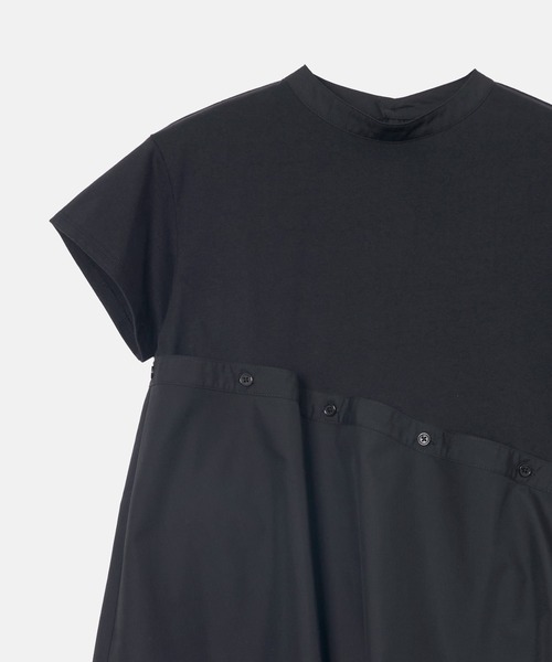 LE CIEL BLEU（ルシェルブルー）の「アシンメトリックヘムトップ / Asymmetric Hem Top（Tシャツ/カットソー・レディース・ブラック/オフホワイト・36/38）」の14枚目の写真