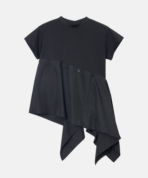 LE CIEL BLEU（ルシェルブルー）の「アシンメトリックヘムトップ / Asymmetric Hem Top（Tシャツ/カットソー・レディース・ブラック/オフホワイト・36/38）」の22枚目の写真