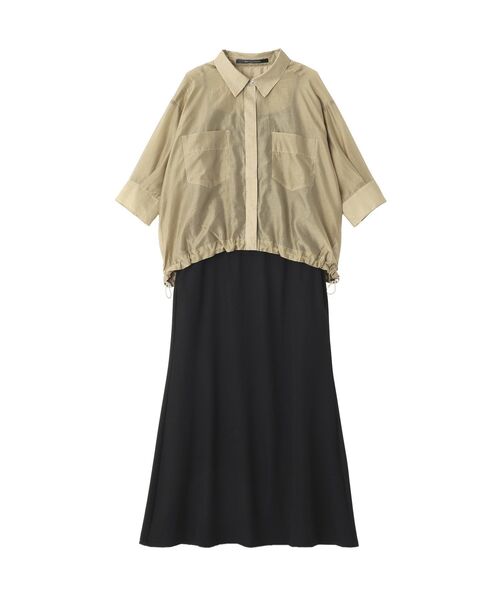 YECCA VECCA(イェッカヴェッカ)の「【2点SET】シアーシャツ×Aラインキャミワンピース(ワンピース・レディース・テラコッタ/ブルーグリーン/ベージュ・FREE)」の3枚目の写真