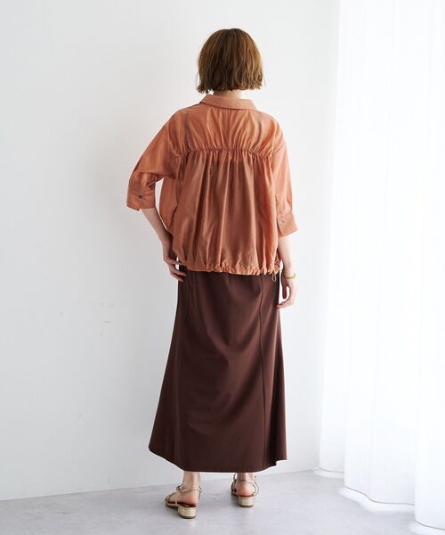 YECCA VECCA(イェッカヴェッカ)の「【2点SET】シアーシャツ×Aラインキャミワンピース(ワンピース・レディース・テラコッタ/ブルーグリーン/ベージュ・FREE)」の15枚目の写真