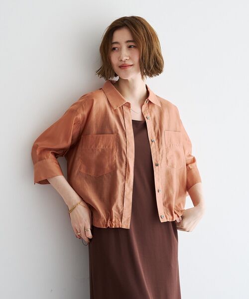YECCA VECCA(イェッカヴェッカ)の「【2点SET】シアーシャツ×Aラインキャミワンピース(ワンピース・レディース・テラコッタ/ブルーグリーン/ベージュ・FREE)」の16枚目の写真