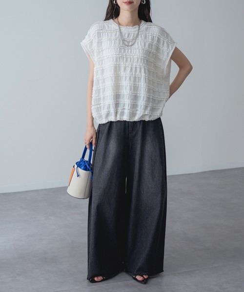 refinedworks(リファインドワークス)の「【refinedworks】立体 レース が可愛らしい レース プルオーバー(Tシャツ/カットソー・レディース・ホワイト/ブラック・FREE)」の12枚目の写真