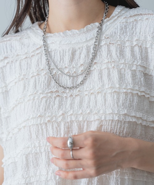 refinedworks(リファインドワークス)の「【refinedworks】立体 レース が可愛らしい レース プルオーバー(Tシャツ/カットソー・レディース・ホワイト/ブラック・FREE)」の21枚目の写真