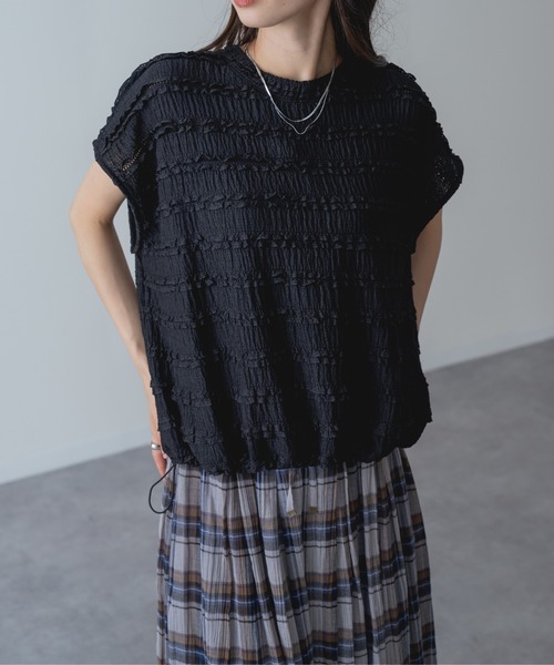refinedworks(リファインドワークス)の「【refinedworks】立体 レース が可愛らしい レース プルオーバー(Tシャツ/カットソー・レディース・ホワイト/ブラック・FREE)」の9枚目の写真