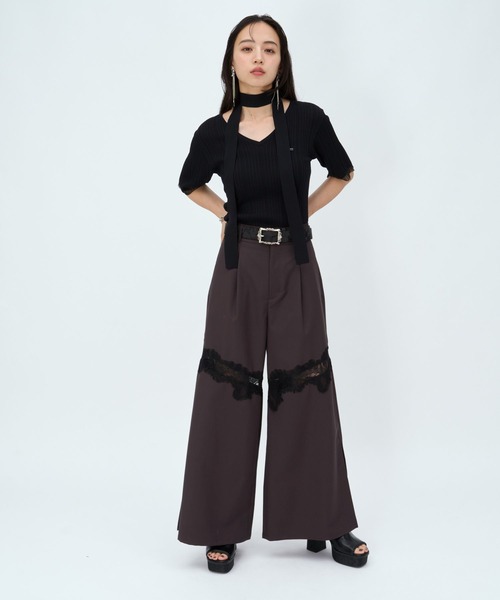 HARE（ハレ）の「【接触冷感】レースキリカエワイドパンツ(HARE)（スラックス・レディース・ブラック/ブラウン/グレー・FREE）」の10枚目の写真
