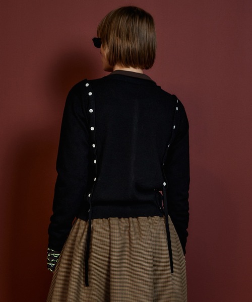 MAISON SPECIAL(メゾンスペシャル)の「【2026Autumn PRE-ORDER】Bow-Tie Crew Cardigan/ボウタイクルーカーディガン(カーディガン/ボレロ・レディース・ブルー/レッド/ブラック/グレー・FREE)」の8枚目の写真