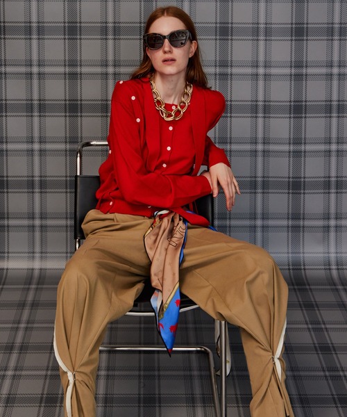 MAISON SPECIAL(メゾンスペシャル)の「【2026Autumn PRE-ORDER】Bow-Tie Crew Cardigan/ボウタイクルーカーディガン(カーディガン/ボレロ・レディース・ブルー/レッド/ブラック/グレー・FREE)」の17枚目の写真
