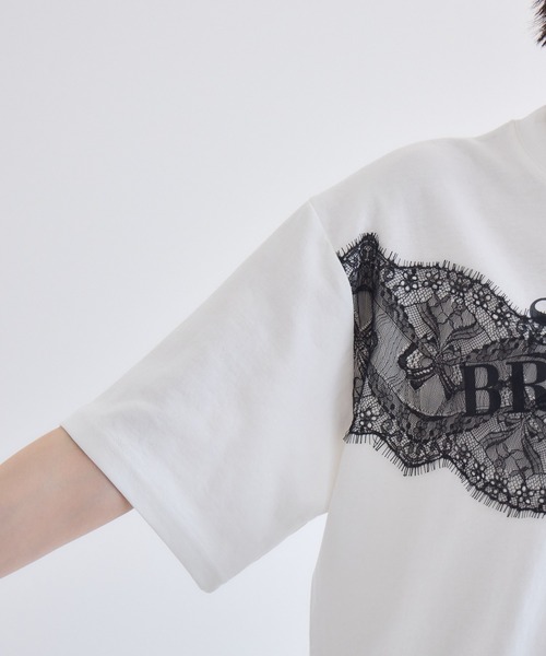 Paradise Picnic(パラダイスピクニック)の「TRANOI. SEVENレースTシャツ(Tシャツ/カットソー・レディース・ホワイト/ブラック・FREE)」の14枚目の写真