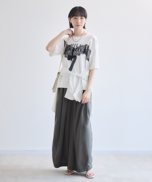 Paradise Picnic(パラダイスピクニック)の「TRANOI. SEVENレースTシャツ(Tシャツ/カットソー・レディース・ホワイト/ブラック・FREE)」の9枚目の写真