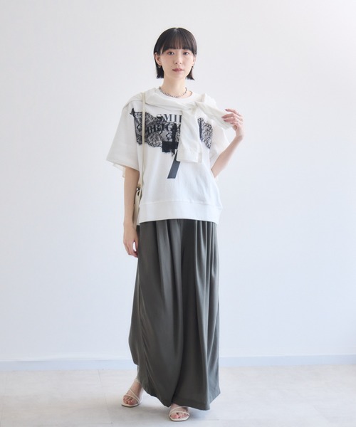 Paradise Picnic(パラダイスピクニック)の「TRANOI. SEVENレースTシャツ(Tシャツ/カットソー・レディース・ホワイト/ブラック・FREE)」の10枚目の写真