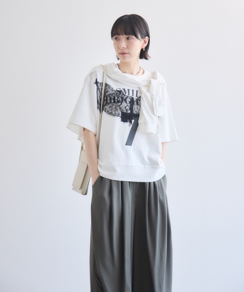Paradise Picnic(パラダイスピクニック)の「TRANOI. SEVENレースTシャツ(Tシャツ/カットソー・レディース・ホワイト/ブラック・FREE)」の12枚目の写真