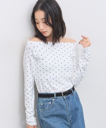 カップ付ドットオフショルプルオーバー