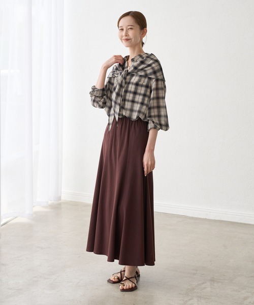 ROPE' PICNIC(ロペピクニック)の「シアーマドラスチェックボイルスカーフ(バンダナ/スカーフ・レディース・オフホワイト/ラベンダー/ブラック・FREE)」の4枚目の写真