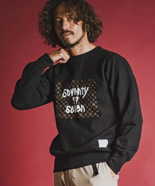 seventy seven(セブンティセブン)の「msw1913- heavy oz brushed lining trainer (monogram) スウェット(7726W240)(スウェット・メンズ・ブラック/ネイビー/オフホワイト・S/M/L/XL)」の4枚目の写真