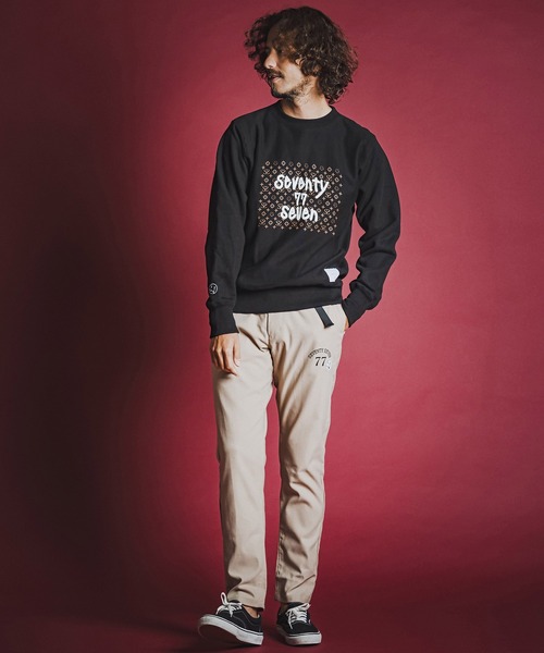 seventy seven(セブンティセブン)の「msw1913- heavy oz brushed lining trainer (monogram) スウェット(7726W240)(スウェット・メンズ・ブラック/ネイビー/オフホワイト・S/M/L/XL)」の6枚目の写真