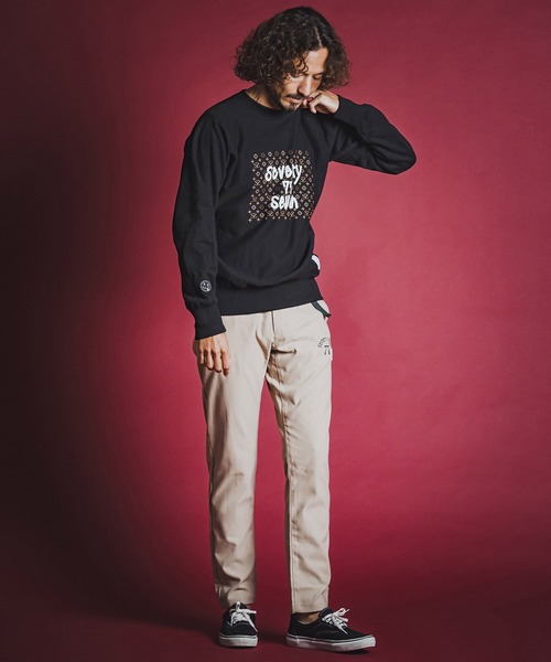seventy seven(セブンティセブン)の「msw1913- heavy oz brushed lining trainer (monogram) スウェット(7726W240)(スウェット・メンズ・ブラック/ネイビー/オフホワイト・S/M/L/XL)」の7枚目の写真