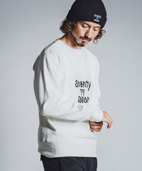 seventy seven(セブンティセブン)の「msw1913- heavy oz brushed lining trainer (monogram) スウェット(7726W240)(スウェット・メンズ・ブラック/ネイビー/オフホワイト・S/M/L/XL)」の9枚目の写真