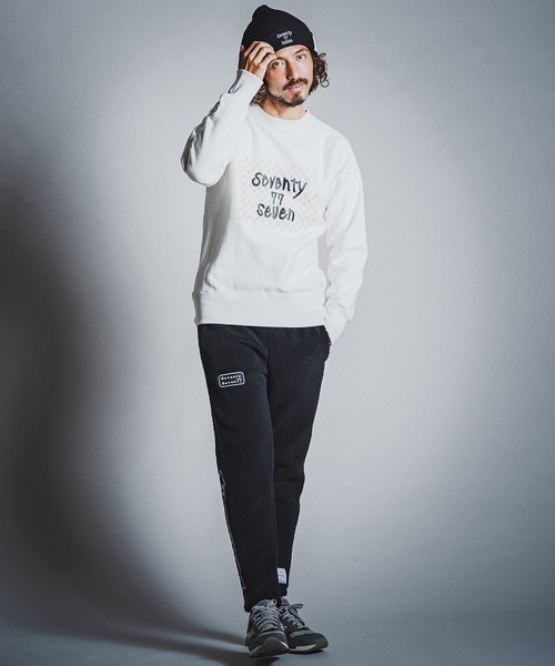 seventy seven(セブンティセブン)の「msw1913- heavy oz brushed lining trainer (monogram) スウェット(7726W240)(スウェット・メンズ・ブラック/ネイビー/オフホワイト・S/M/L/XL)」の10枚目の写真