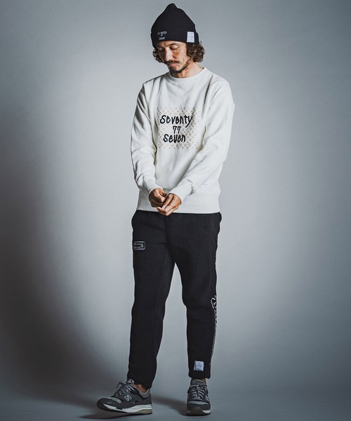 seventy seven(セブンティセブン)の「msw1913- heavy oz brushed lining trainer (monogram) スウェット(7726W240)(スウェット・メンズ・ブラック/ネイビー/オフホワイト・S/M/L/XL)」の11枚目の写真