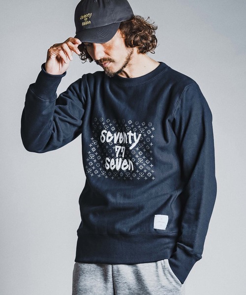 seventy seven(セブンティセブン)の「msw1913- heavy oz brushed lining trainer (monogram) スウェット(7726W240)(スウェット・メンズ・ブラック/ネイビー/オフホワイト・S/M/L/XL)」の12枚目の写真